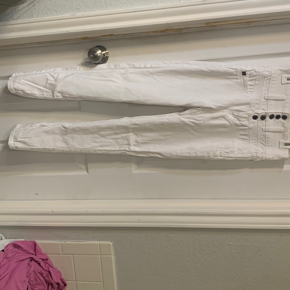 High rise white pants